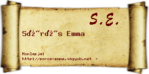 Sörös Emma névjegykártya